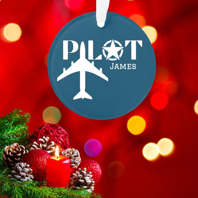 Pilot Typography & Military airplane, Minimalist Ornament (Creator Uploaded)