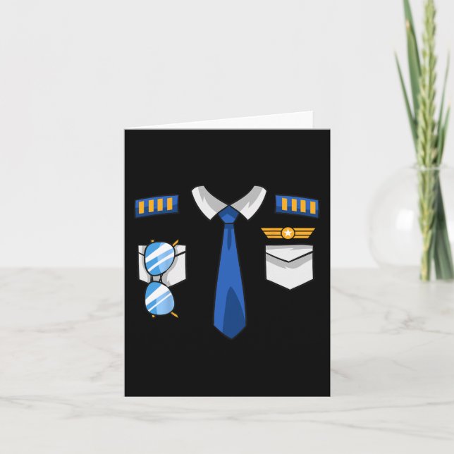 Pilot Uniform Costume Airplane Aviator Aviation Ha Card (Front)