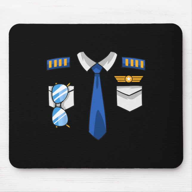 Pilot Uniform Costume Airplane Aviator Aviation Ha Mouse Pad (Front)