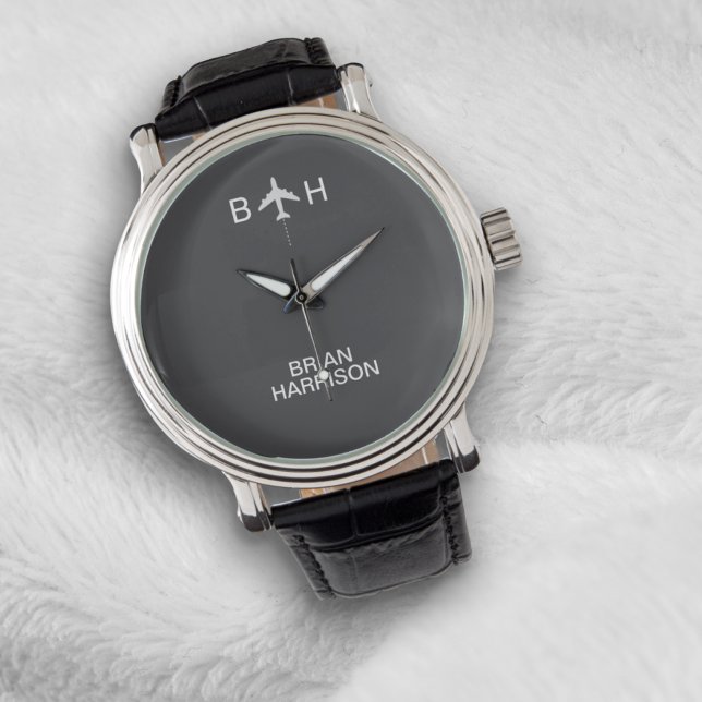 Pilot Watch Modern Airplane Monogram Grey (Creator Uploaded)