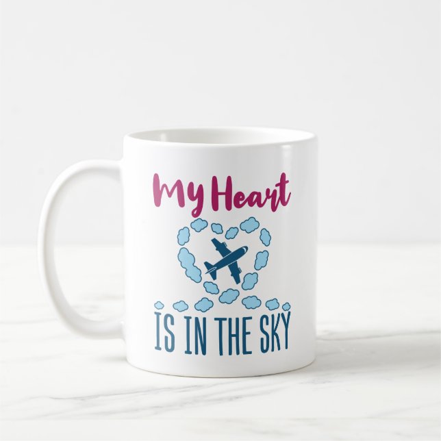 Pilot Wife My Heart Is In The Sky Coffee Mug (Left)