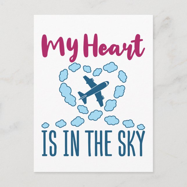 Pilot Wife My Heart Is In The Sky Postcard (Front)