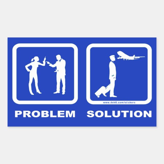 Pilot Wife Plane Problem Solution Sticker (Front)