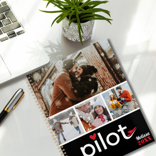 Pilot Wife Typography & Airplane,Minimalist Photo Planner