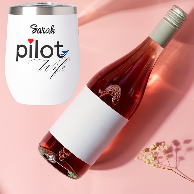 Pilot Wife Typography & Airplane Simple,Minimalist (Creator Uploaded)