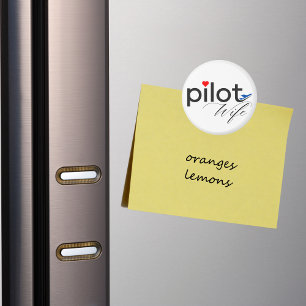 Pilot Wife Typography & Airplane Simple,Minimalist Magnet