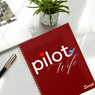 Pilot Wife Typography & Airplane Simple,Minimalist Planner