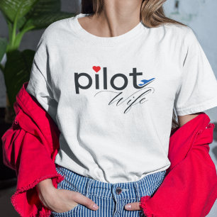 Pilot Wife Typography & Airplane Simple,Minimalist Tri-Blend Shirt