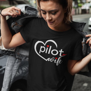 Pilot Wife Typography & Airplane Simple,Minimalist Tri-Blend Shirt