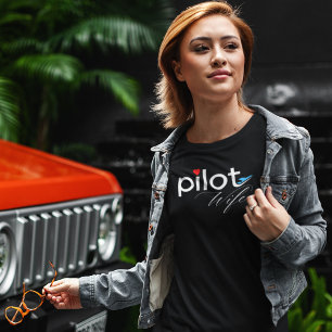 Pilot Wife Typography & Airplane Simple,Minimalist Tri-Blend Shirt