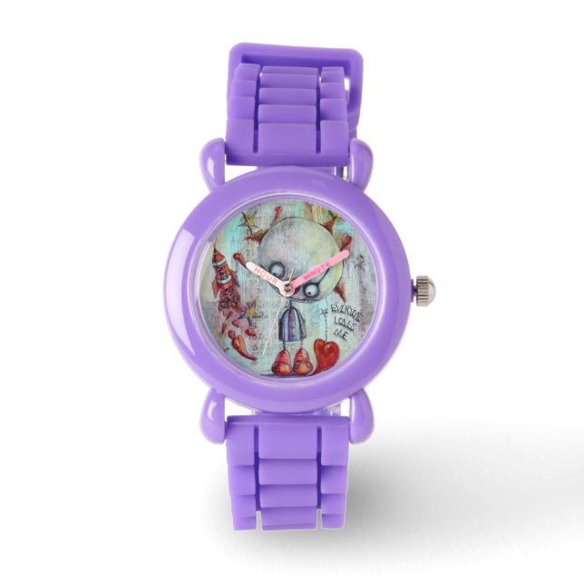 Pilote de mode pour enfants Montre rouge bleu past (Recto)