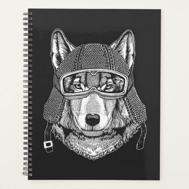 Pilote de motocyclette Wolf Dog (Devant)