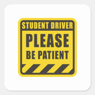 pilote étudiant autocollant drôle   voiture de con