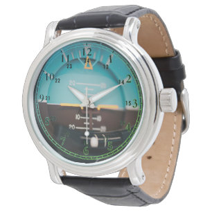 Pilotes Altimètre Noir Vintage Montre en Cuir