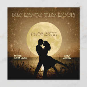 Pilotez-moi au faire-part de mariage de lune