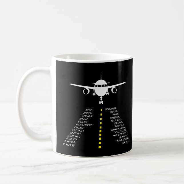 Pilots Aircraft Phonetic Pilot Alphabet Flyer  Coffee Mug (Left)
