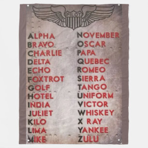 PILOTS ALPHABET FLEECE BLANKET