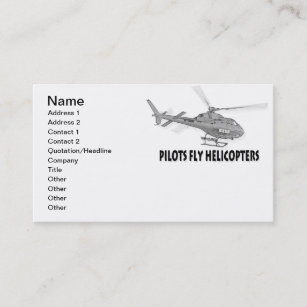 Pilots fly helicopters business card