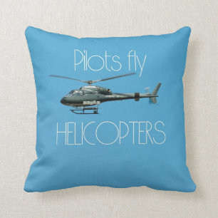 Pilots fly helicopters throw pillow