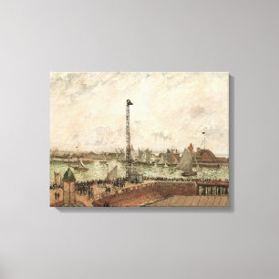 Pilot's Jetty, Le Havre, Misty by Camille Pissarro Canvas Print