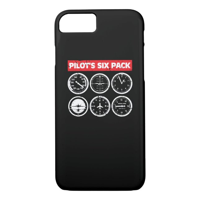 Pilot's Six Pack Flight Instruments Aviation Case-Mate iPhone Case (Back)