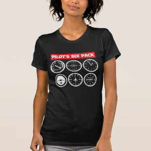 Pilot's Six Pack Flight Instruments Aviation T-Shirt