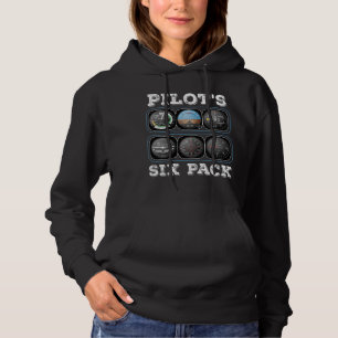Pilot's Six Pack T-Shirt Flight Instruments Avia Hoodie