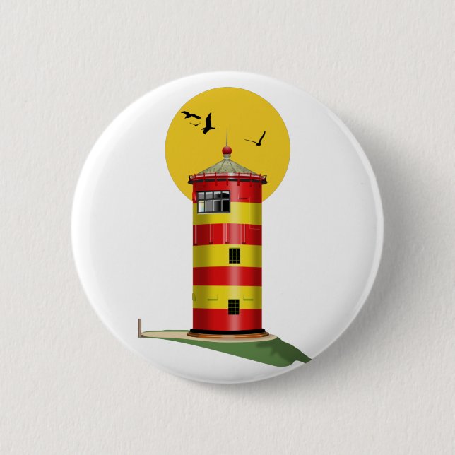 Pilsum Lighthouse Germany 2 Inch Round Button (Front)