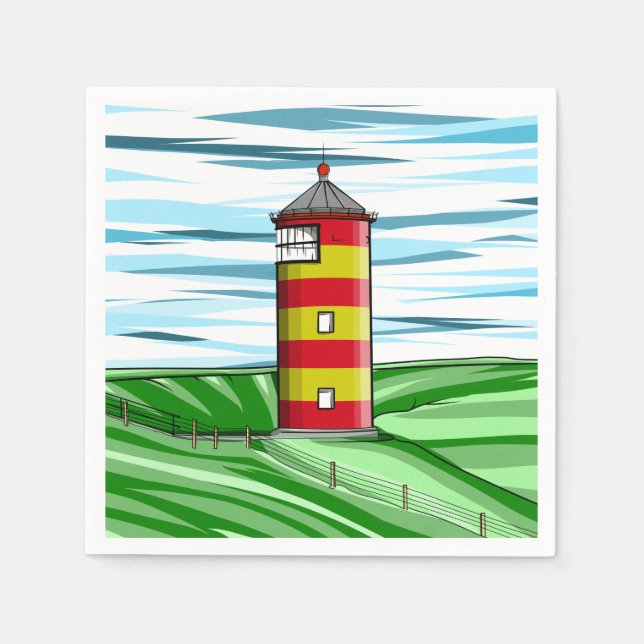 Pilsum Lighthouse Pilsumer Leuchtturm Napkin (Front)