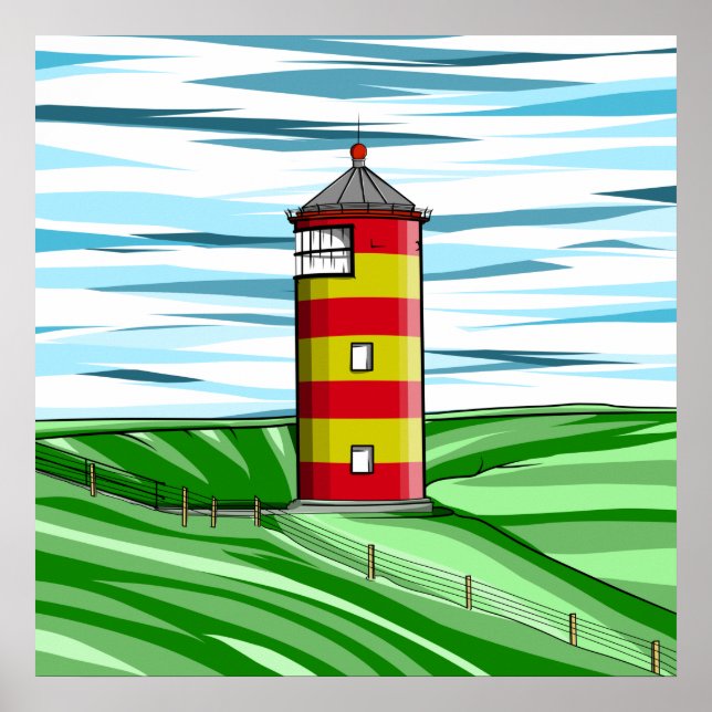 Pilsum Lighthouse Pilsumer Leuchtturm Poster (Front)