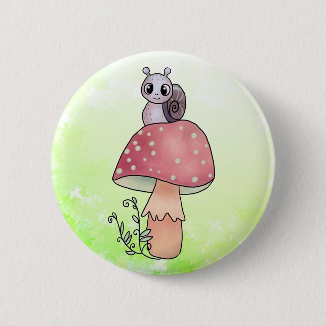 Pilz mit Schnecke 2 Inch Round Button (Front)