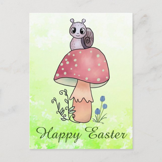 Pilz mit Schnecke Postcard (Front)