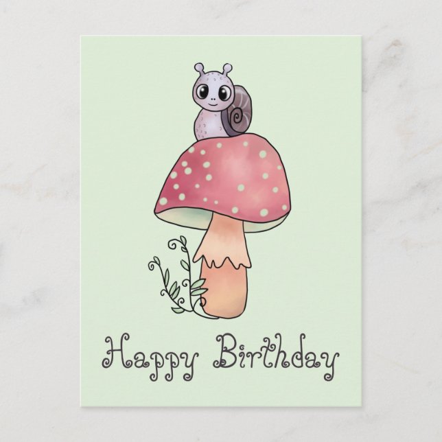 Pilz mit Schnecke Postcard (Front)