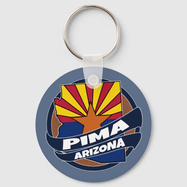 Pima Arizona flag burst keychain (Front)