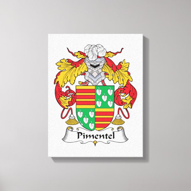 Pimentel Family Crest Canvas Print (Front)