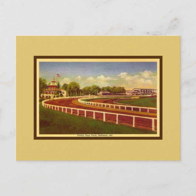 Pimlico Race Track, Baltimore Maryland Postcard (Front)