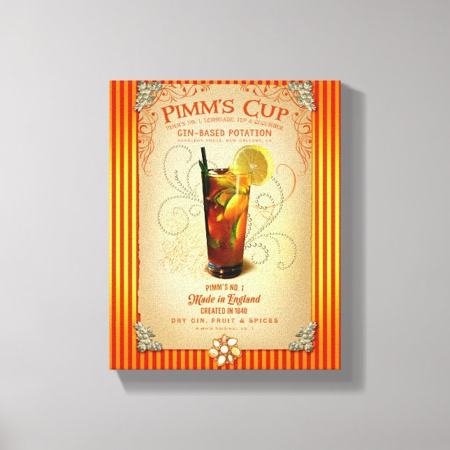 Pimm's Cup Cocktail Canvas Print (Front)