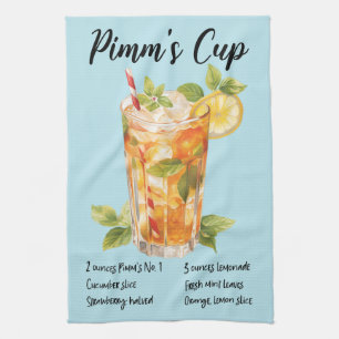 Pimm's Cup Cocktail Recipe Kitchen Towel