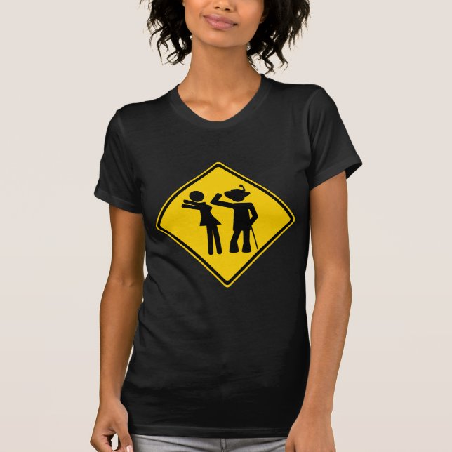 Pimp Backhand Road Sign T-Shirt (Front)