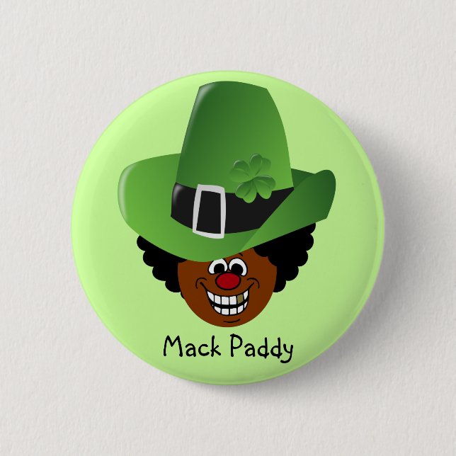 Pimped Out St. Patrick's Day Leprechaun 2 Inch Round Button (Front)