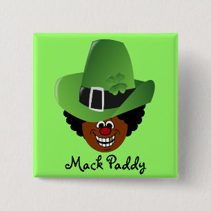 Pimped Out St. Patrick's Day Leprechaun 2 Inch Square Button
