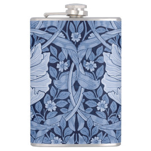 Pimpernel Blue Monotone, William Morris Hip Flask