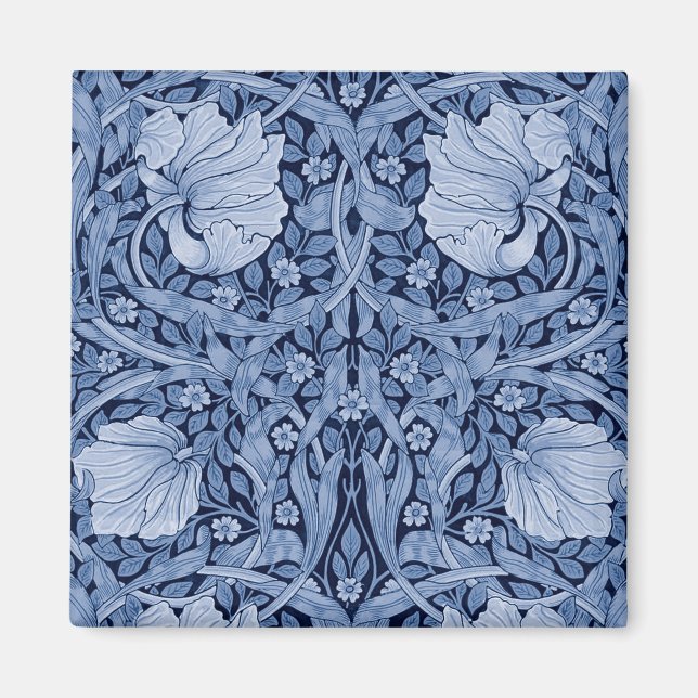 Pimpernel Blue Monotone, William Morris Magnet (Front)