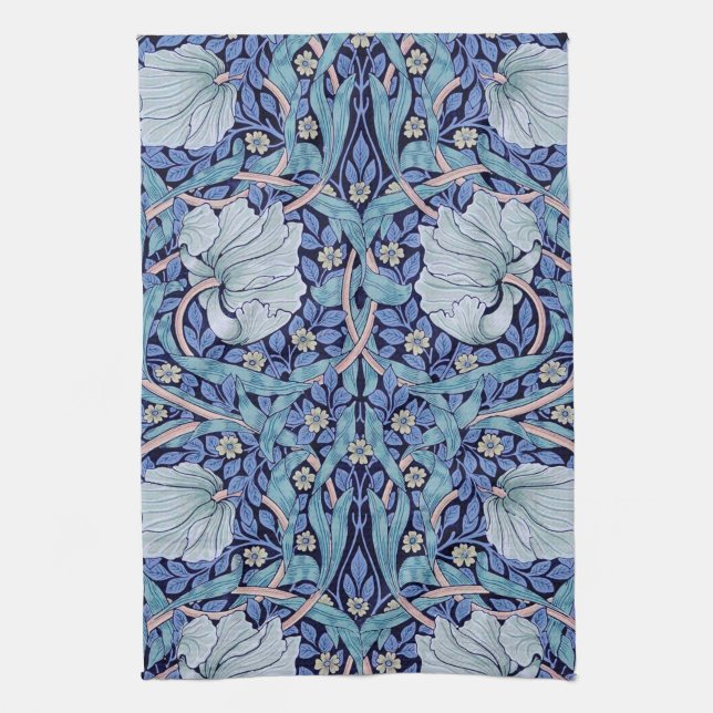 Pimpernel Blue, William Morris Kitchen Towel (Vertical)