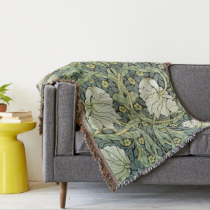 Pimpernel Floral Pattern William Morris Throw Blanket