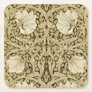 Pimpernel Gold, William Morris Square Paper Coaster