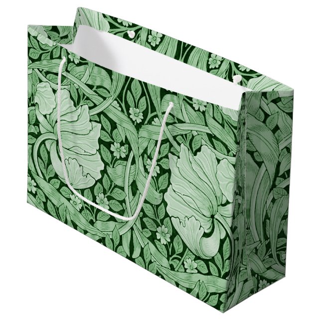 Pimpernel Green, William Morris Large Gift Bag (Front Angled)