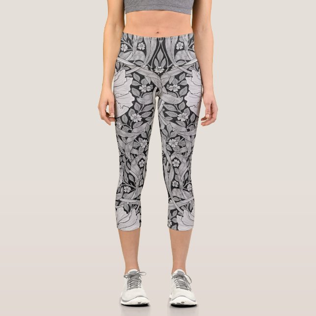 Pimpernel Grey Monotone, William Morris Capri Leggings (Front)