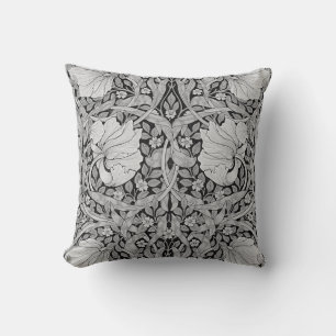 Pimpernel Grey Monotone, William Morris Throw Pillow
