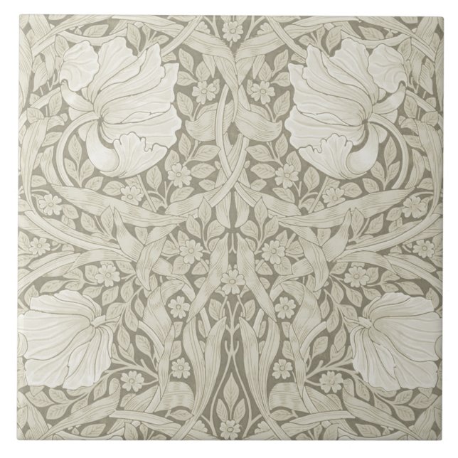 Pimpernel Ivory, William Morris Tile (Front)